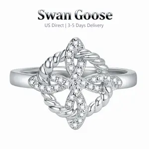 S925 Sterling Silver Knot Ring with Witch Knot and Celtic Knot Design, Elegant and Stylish 5A Cubic Zircon Jewelry for Women, Unisex Ring Love Couple Ring Gift for Men and Women, Birthday Valentine's Gift for Witches, Pagan, Daily Wear