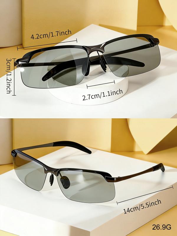 【dealsforyoudays】Paleshy HD Polarized Photochromic Sunglasses UV400 Protection, Unisex 2026 Summer Retro Oversized Simple Square Frame Fashion Accessories, Outdoor Sports Driving, Fishing, Golf, Running, Climbing Day Night Safety Glasses