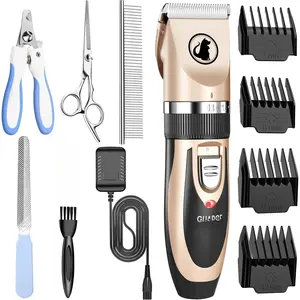 Clippers Low Noise Pet Clippers Rechargeable Trimmer Cordless  Tool Professional  Hair Trimmer with Comb Guides  for Dogs Cats & Others()