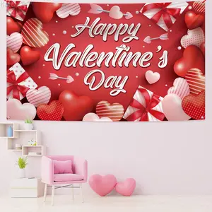 Valentine's Day Banner 70.8x43 Inches, Happy Valentine's Day Decoration, Perfect Background for Celebrations, Romantic Gift Idea