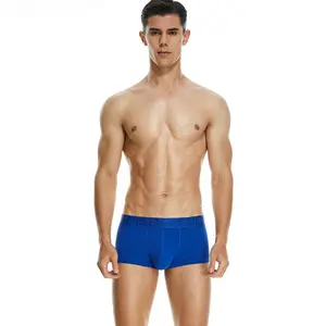 SEOBEAN Men's Underwear Men's Four Corners Cotton Mid Low Waist Slim Fit Spring and Summer Breathable Solid Color Simple Men's Flat Corner Shorts