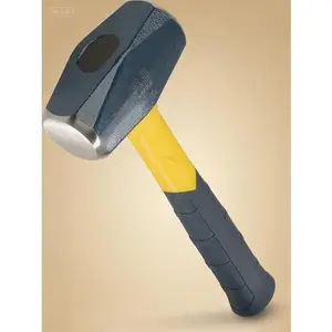 3-Pound Fiberglass Sledge Hammer - No-Slip Cushion Grip & Durable Striking Tool - Heavy Duty Construction Hammer for Drilling and Cracking - Shock Reduction Handle - Professional Grade Demolition Tool repair  tools soft grip rubber mallet