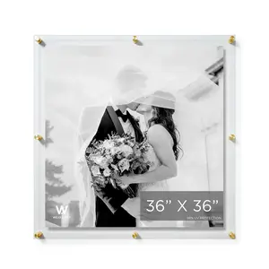 36x36" Floating Clear Acrylic Frame (Frame Size 40x40")