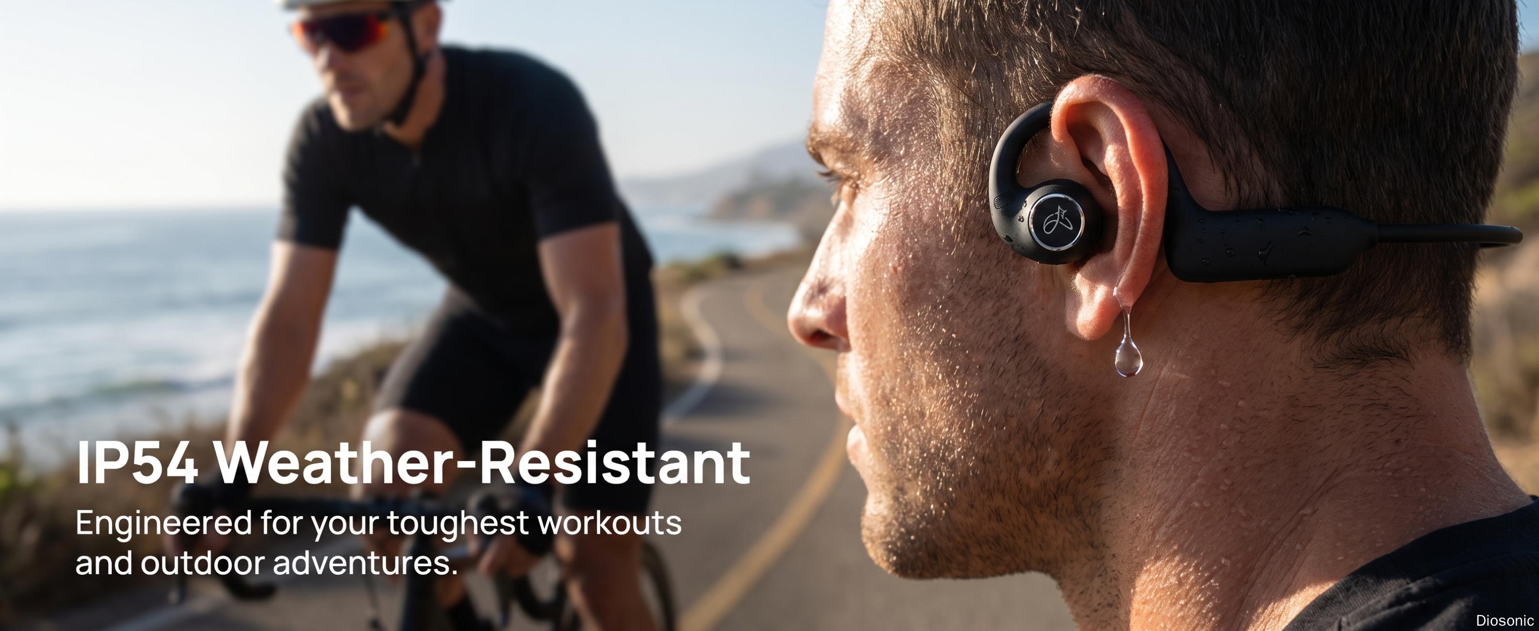 DIOSONIC New AI Smart Camera Open-Ear Earphones, Bluetooth 5.3 Wireless Chargeable Earbuds with 8MP Camera, 1080P Video, Wi-Fi Sync, IP54 Rated, Magnetic Charging, Audio, Recording, Instant Connection for Cycling, Outdoor Sports