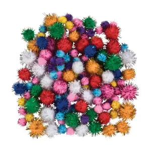 Bulk 150 Pc. Acrylic Glitter Pom-Poms