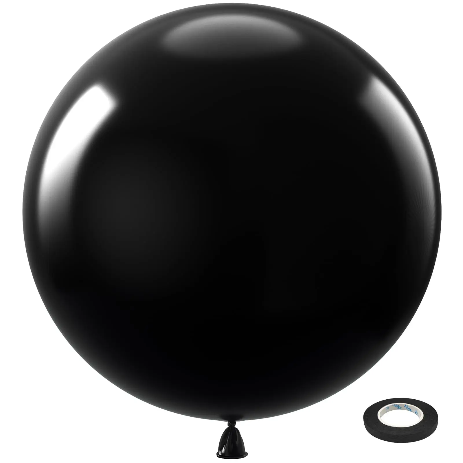 8 Pack Black Giant Balloons, 36-inch Jumbo Round Latex Balloons for Photo Shoot, Birthday, Graduation, Baby Shower