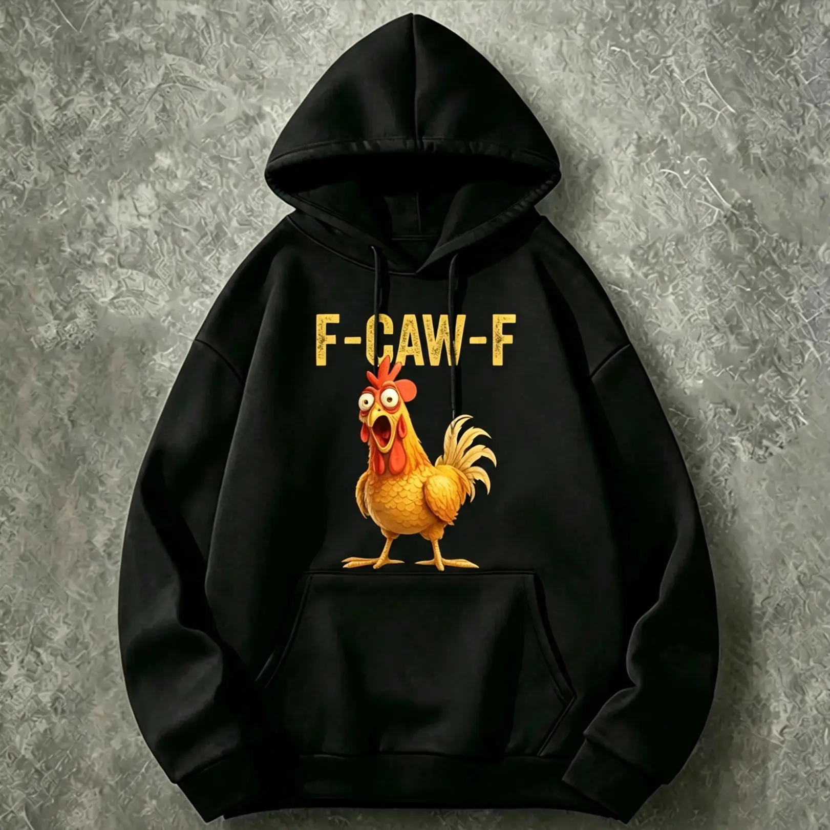 Funny Graphic Hoodie for Men, Rooster Chicken Print Oversized Graphic Hooded Sweatshirt, Vintage Streetwear Pullover Hoodie Casual Winter Top,FCAWF Chicken T-Shirt - Funny Unisex Cotton Shirt