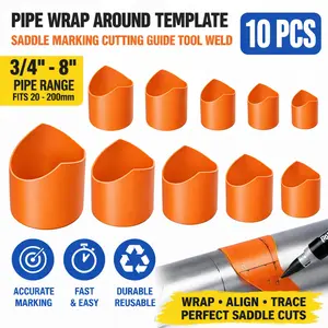 10 PCS Pipe Wrap Around Template 3/4"-8" Saddle Marking Cutting Guide Tool Weld