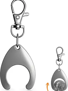 BCB Metal Coin Holder Keychain – Zinc-Coated Quarter Case for Parking, Toll Booths, Vending Machines & Arcade – Flip-Lid Change Dispenser Key Ring