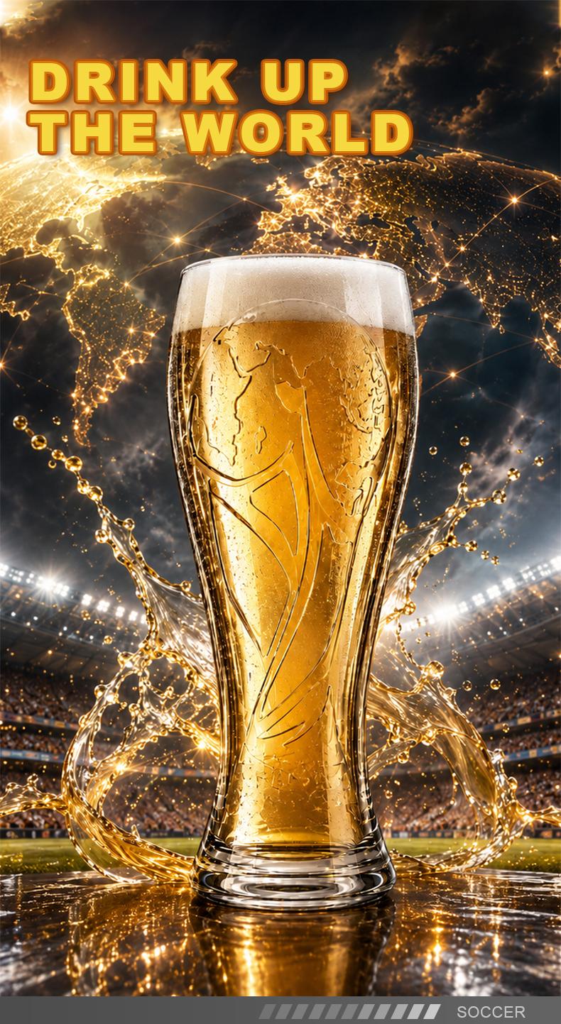 【FIFA WORLD CUP 2026 】Gift Set(Not Glass) 17oz Shatterproof Trophy Pilsner Plastic Beer Cup&Trophy-Shaped Bottle Opener 3-day delivery Perfect for soccer Fans & Parties SummerVibes,summerwins