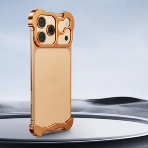 Metal Edge True Borderless Phone Case Set for iPhone 12/13/14/15/16/17 Pro Max, Includes Lens Film, Alcohol Bag, Extra Glue Kit, Ultimate Protection