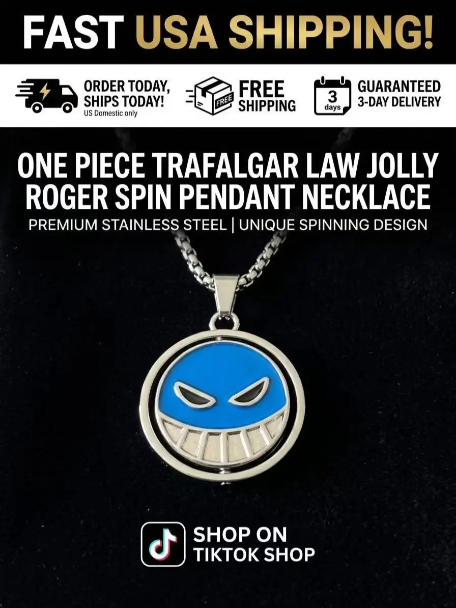 Portgas D. Ace Rotatable Double-Face Stainless Steel Necklace - Stainless Steel Jewelry Flip Pendant with Smile/Cry Faces, Nickel-Free Retro Unisex Anime Cosplay Gift for Daily Wear
