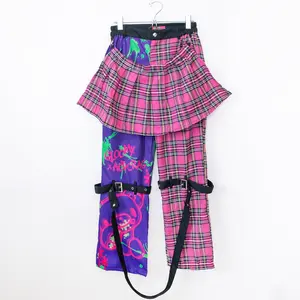 Gloomy Bear Hot Neon Pink & Purple Punk Rock, Emo, Rave Pants