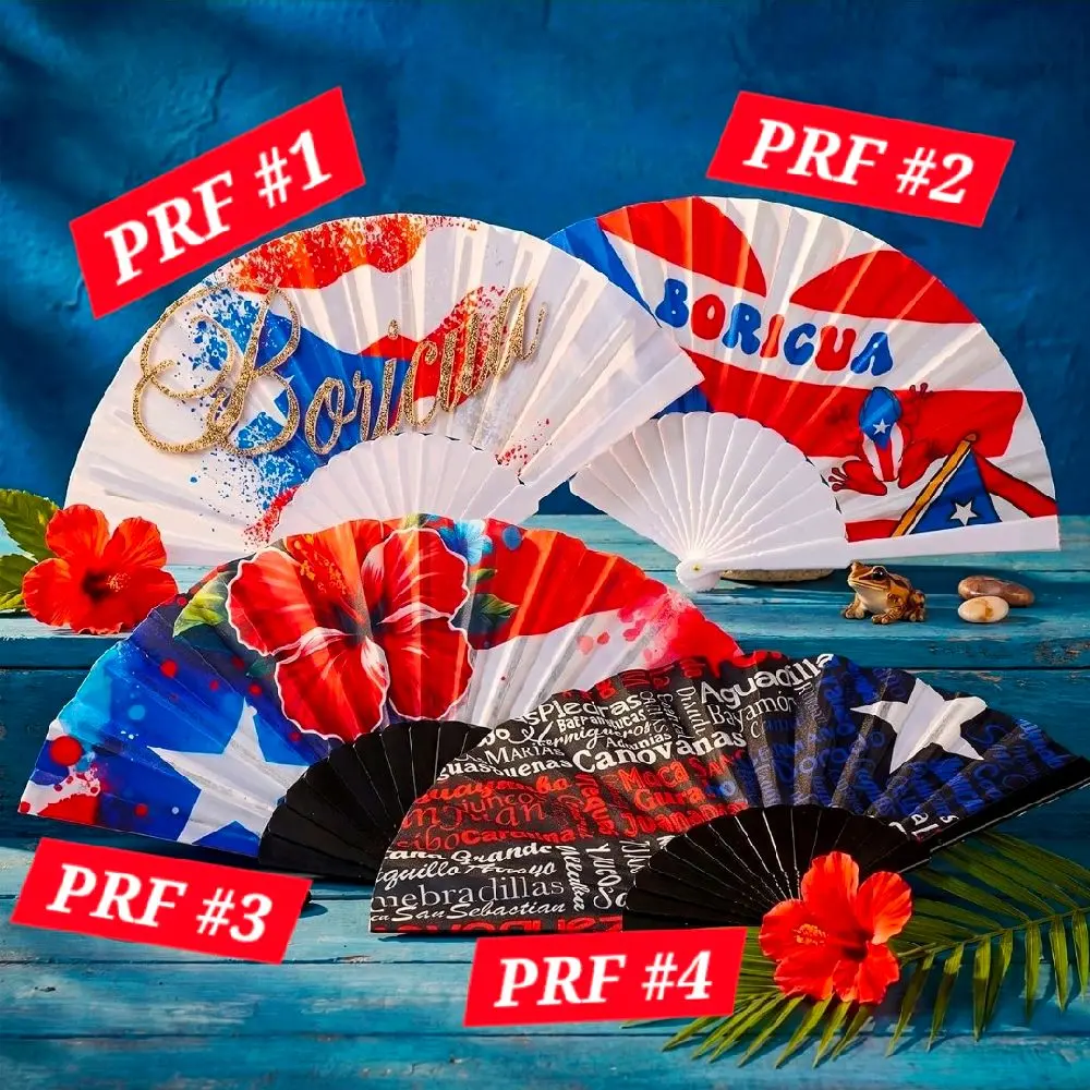 Puerto Rico Themed Hand Fans, Wepa!