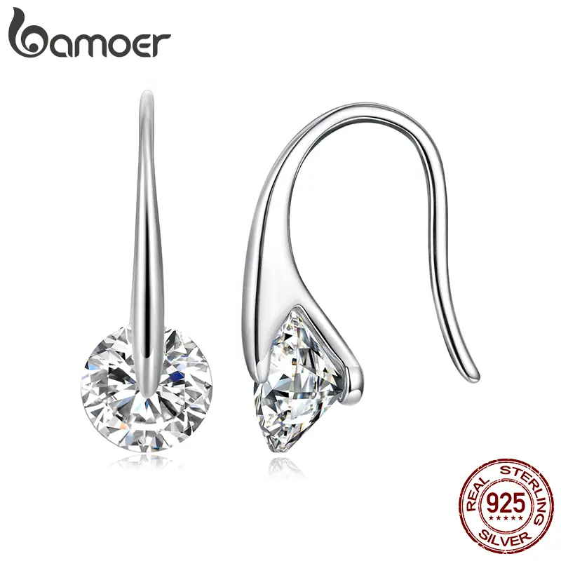 1CT Moissanite French Wire Hook Earrings Rotatable VVS1 Lab Diamond 925 Sterling Silver for Women Minimalist Jewelry Gift