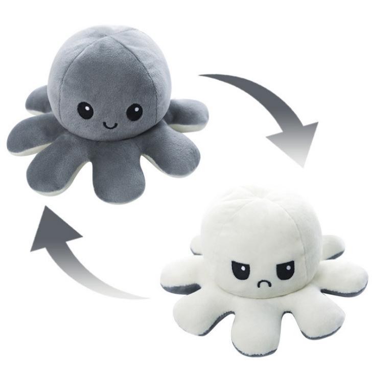 Reversible Octopus Plush Toy, Double-Sided Reversible Octopus Doll