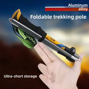 Aluminum alloy outdoor telescopic trekking pole, carbon walking stick, foldable cane, professional hiking equipment