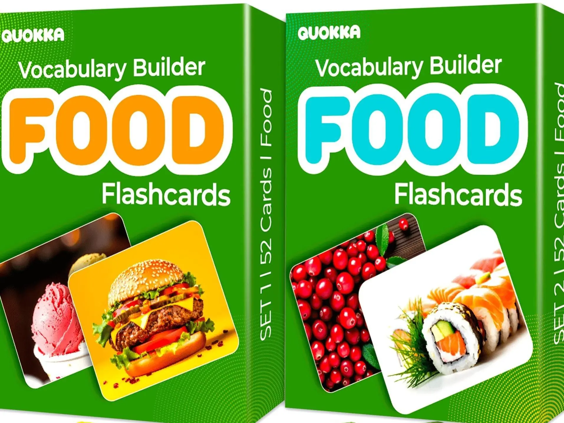 QUOKKA 104-Card Square Bold Font Vocabulary Flashcards - Language Learning Flashcards, Kids' Classroom Educational Toy, Speech Therapy Tool