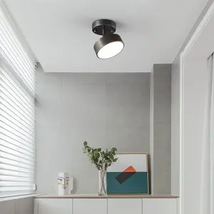 LED Ceiling Light, Modern Black 15cm Round Ceiling Lamp, Warm Light/White Light, Hardwired Drill-and-Mount Installation, Suitable for Living Rooms, Entryways, Hallways, Balconies, Bedrooms, Study Rooms, and Offices as a Modern Lighting Ceiling Fixture