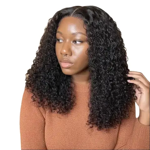 Beluck Women's Premium Virgin Full Lace 13x6 HD Lace Front Wig - 300 Density Curly Human Hair, Glueless Cap No Glue Wig, Easy On-Off Upgrade Drawstring Cap, 1-Step Invisible Natural Look, Pre-Styled Beginner-Friendly for Daily Wear, Party Glam