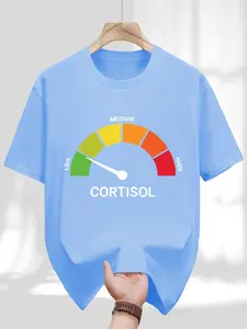 Creative Short Sleeve Tee, Fun Print Design, Ideal for Daily Wear & Casual, Perfect Gift for Trendy Individuals