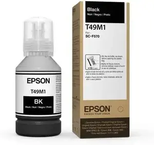 Epson T49M Black Sublimation Ink Bottle – 140mL Genuine Epson Dye-Sublimation Ink for SureColor F170 & F570 Printers