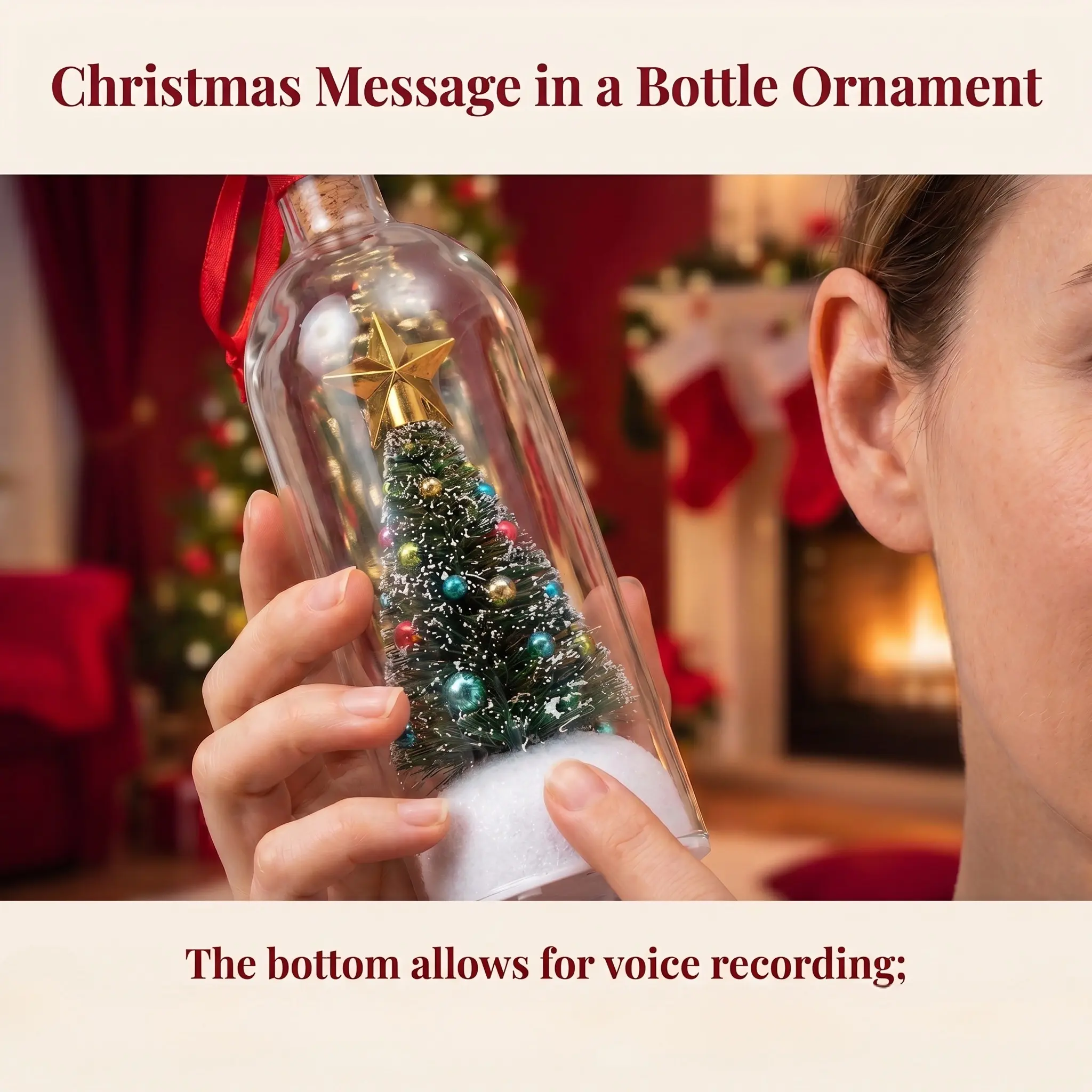 Mr. Christmas 8" Recordable Christmas Tree Message In A Plastic Bottle-Compatible with 3 AAA batteries (batteries not included)-YY2