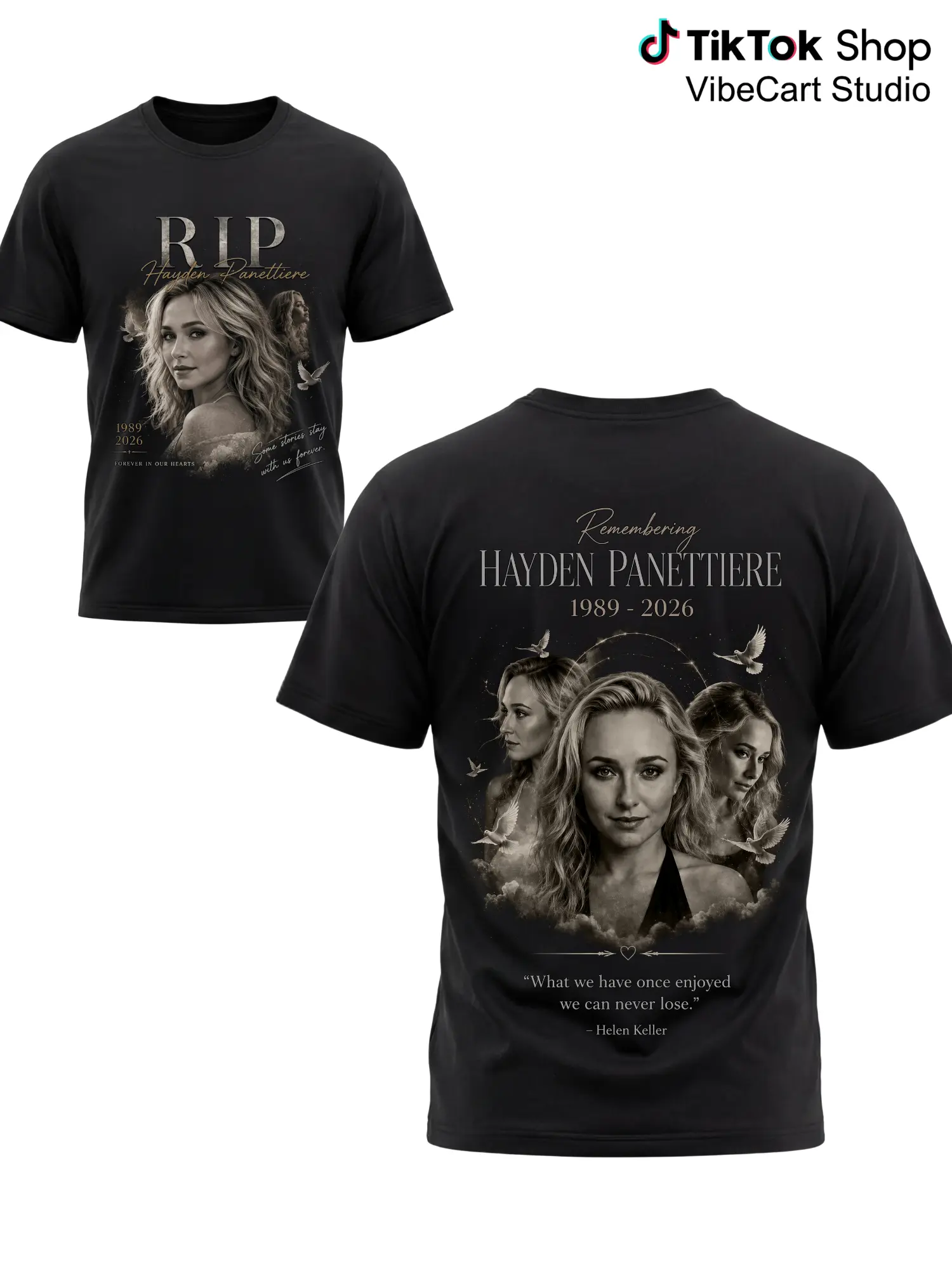H4yden P4nettiere Remembering Memorial Tshirt, 1989–2026 Two Sided Tribute Tee, RIP Forever In Our Hearts Remembrance Shirt, Commemorative Photo Keepsake Gift for Fans