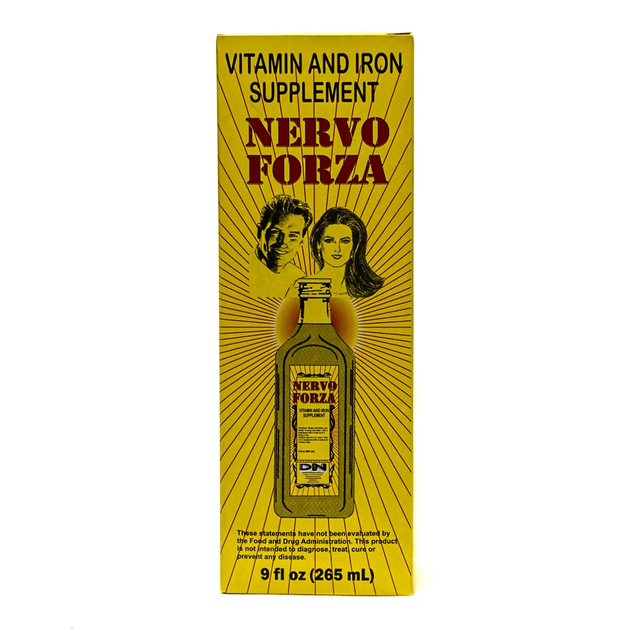 Nervo Forza Multivitamin Dietary Liquid Supplement - 265 mL Edible Healthcare Daily Vitamin Supplement, B Vitamins, Iron, Minerals, Water-Soluble Natural Ingredients, Cellular Energy, Stress Support, Edible Healthcare Supplement