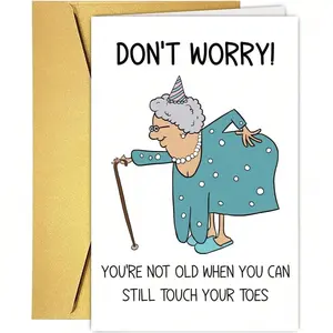1pc naughty birthday cards for ladies, friendship cards, funny aging cards for friends, girlfriends, family, wife, 50, 60, 70, 80, 90. Birthday gift for mom, grandma, birthday card for older woman, birthday card, best gift for him/her