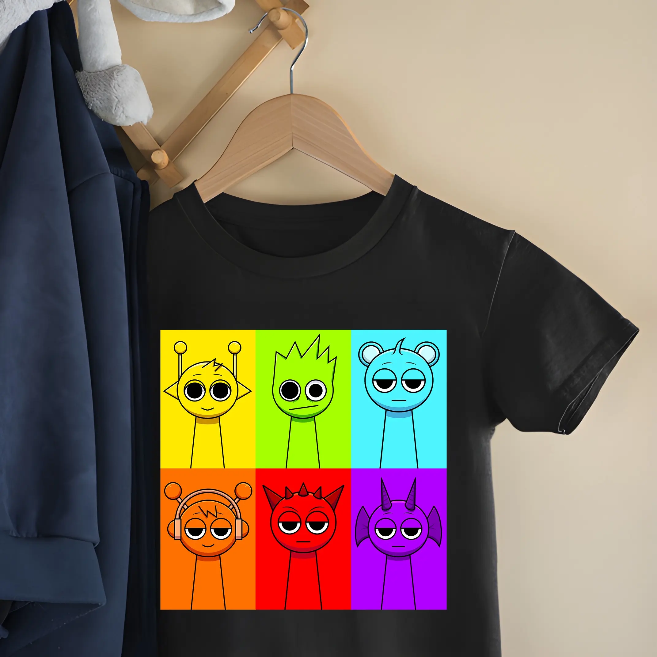 Sprunki Shirt, Sounds Toys For Boys And Girls Birthday Shirt, Game Shirt, Colorful Cartoon Character Shirt