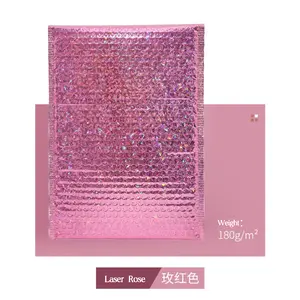 LASER ROSE METALLIC BUBBLE Gift BAG  6*8 inches  , Water Poly mailers, , Bubble Envelope with Self-Seal Closure