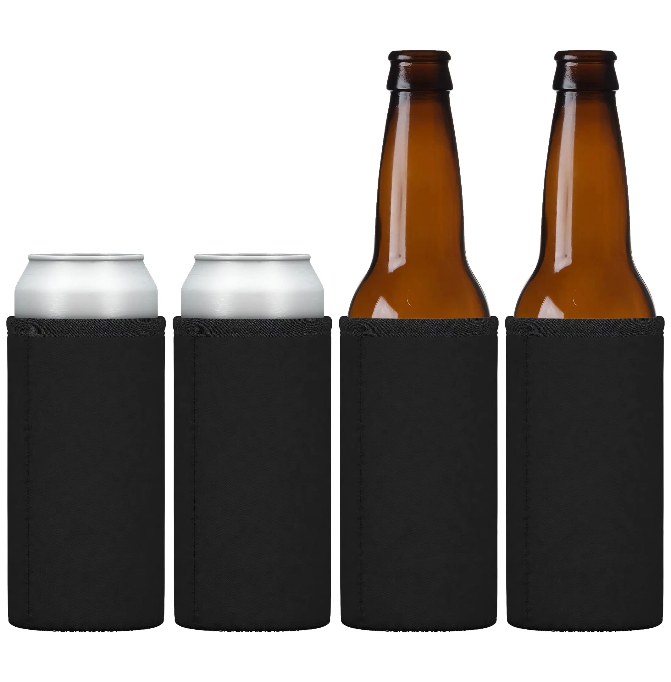 TahoeBay Premium Slim Can Cooler Sleeves, 12 oz, 4-Pack