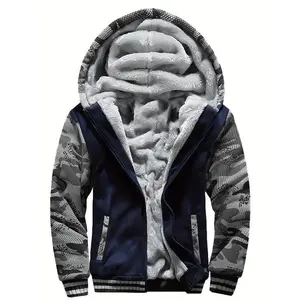 Man Jacket 2024 Men's Thermal Fleece Hooded Jacket, Autumn and Winter Leisure Multicolor Jacket Coat Dandy