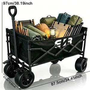 Adjustable-frame folding multi-purpose cart,800L capacity, for indoor and outdoor storage shopping cart