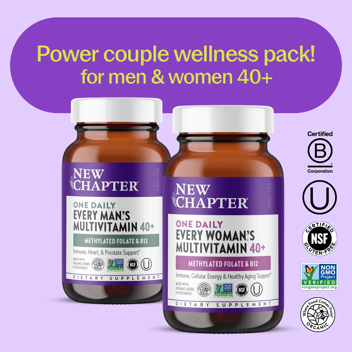 New Chapter Every Woman's One Daily 40+ Multivitamin and Every Man's One Daily 40+ Multivitamin Duo