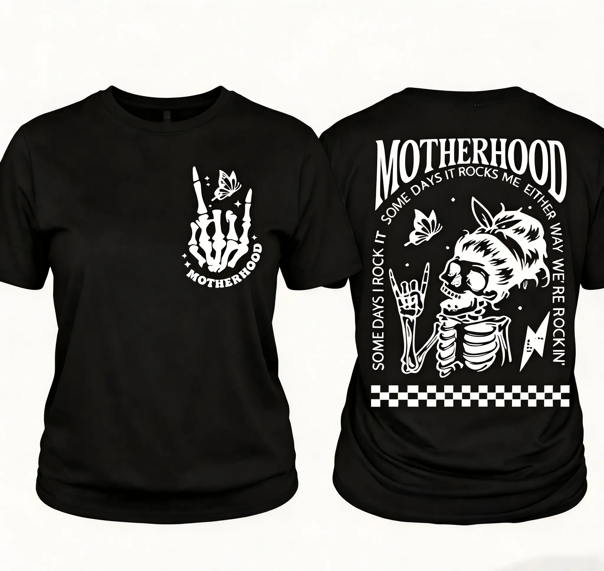 Women's Oversized Low-Shrink Soft Cotton Sweatshirt - Funny 'Motherhood Rocks' Graphic Print, Round Neck, Unique Texture, No-Fuss Slip-On Pullover, 3XL, Short-Sleeve, Sporty Chic, Cold Wash, All-Seasons Casual Sports Top (Check Size Guide)