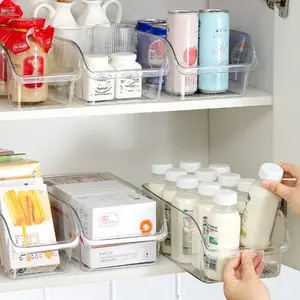 Transparent Refrigerator Storage Box, Stackable Space-Saving Container for Soda Cans, Energy Drinks, Acrylic Material, Kitchen & Home Use