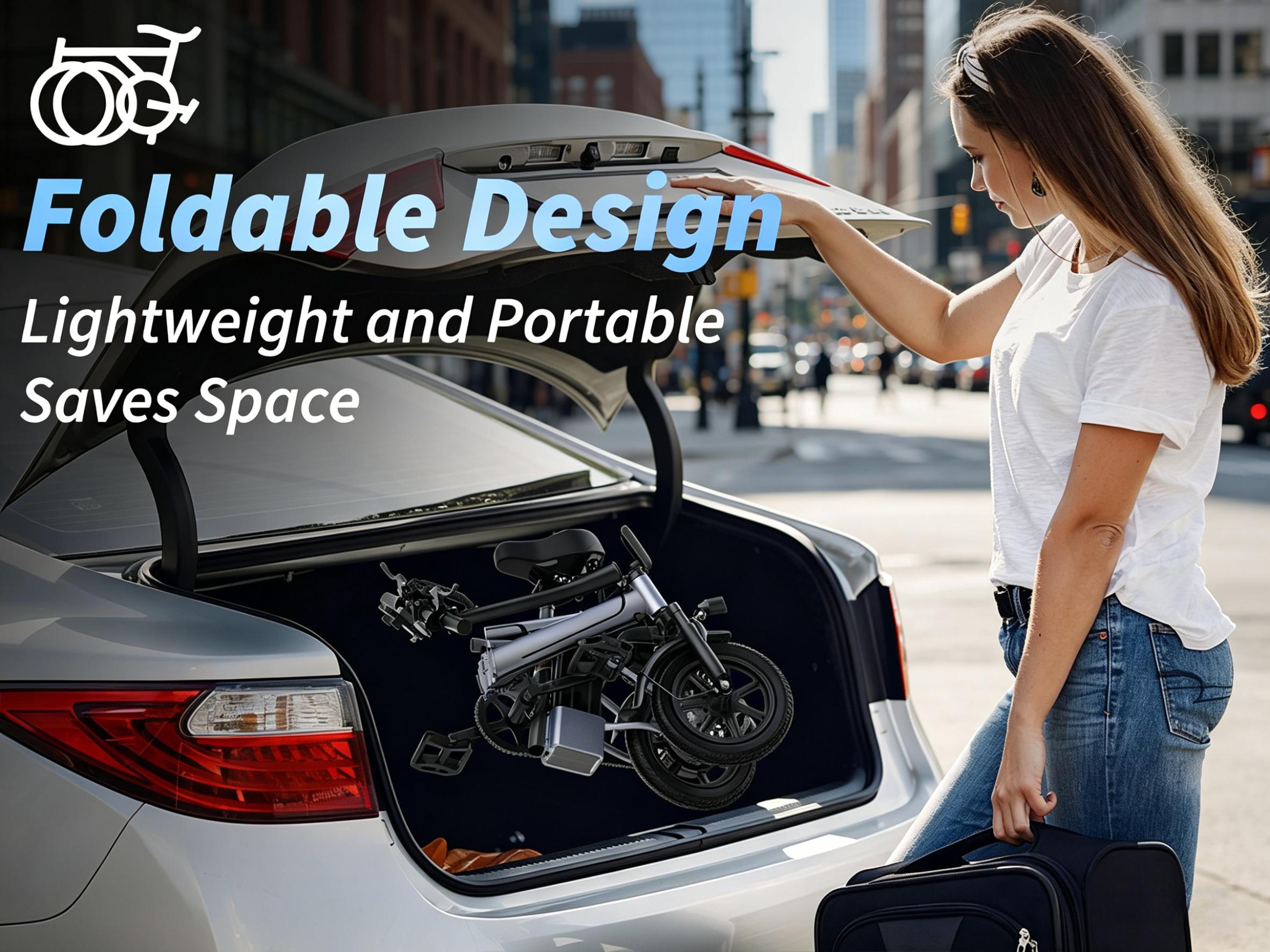 US 14" Foldable Electric Bike for Adults | 750W Peak Motor, 22 MPH Speed | 48V 10.4Ah/15.6Ah Battery, Electric Scooter| with Dual-Seat and Multi-Shock Absorption & Smart APP | With Phone Holder | UL2849 Certified Motor | Nice for Gift & Daily Commutes