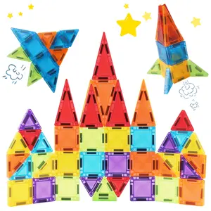 Magnetic Building Blocks Toy Set for Kids, Creative Magnetic Blocks, Magnetic Tiles, Educational Construction Playset for Boys & Girls Aged 3-6 Years Old, Perfect Birthday Gift