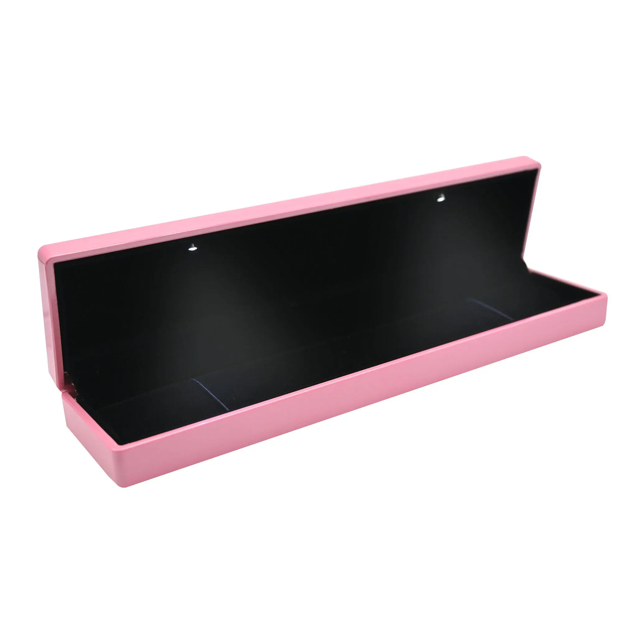 Pink LED Bracelet Box With Black Velvet Insert