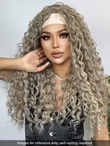 Lc071-1 Long Curly Wig for All Seasons, High-Quality Other Fabric, Stylish and Versatile for Daily Use, Synthetic Curly Wigs, Synthetic Material Wigs, Synthetic Curly Hair