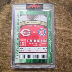 Leaf SAM CRAWFORD / KEN GRIFFEY 2022 Game Day Ticket Collection Cincinnati Reds vs Cubs Game 15 Mon May 5 2008 7:10 PM