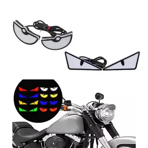 Universal Motorcycle LED Devil'Eyes Lights Demon Eyes Headlight Motorcycle Mini Projector Lens Lamp Car Decoration Lights