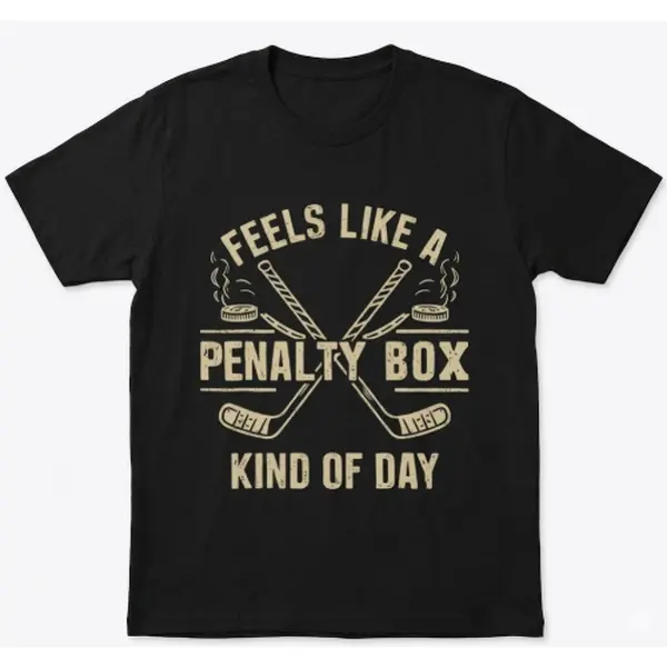 Feels like a day in the box sweatshirt; hockey enthusiast sweatshirt; sporty humor graphic top