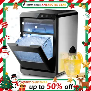 Antarctic Star Nugget Ice Maker 45Lbs/Day Quick 10-15min Self-Cleaning 24H Timer Clear Visual double door,for Home Office Bar Party   Icemakermachine  【TikTokShopBlackFriday】