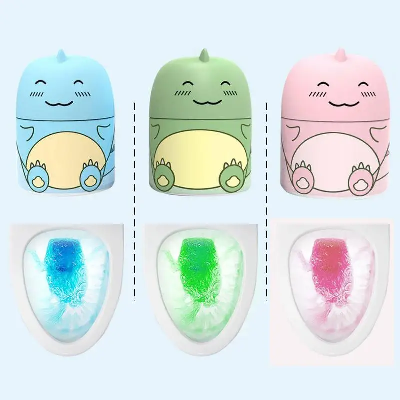[3PCS]Toilet Bowl Cleaner Bottle, Cute Dinosaur-Shaped Bathroom Toilet Tank Cleaner with Ocean, Jasmine, and Peach Scent