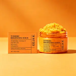 Turmeric Brightening Scrub 120g – Exfoliates, Brightens & Softens – Sea Salt + Vitamin E – For Smooth, Glowing Skin