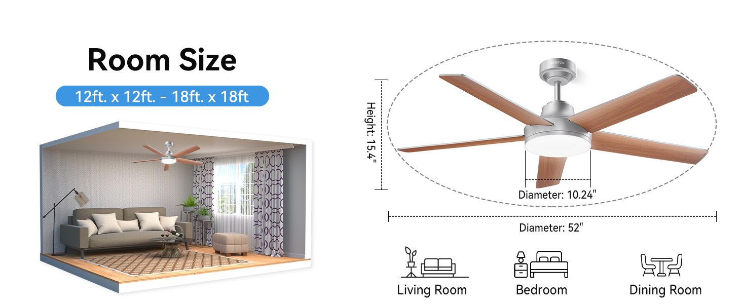 ADEWALK Ceiling Fans with Lights and Remote, Low Profile Ceiling Fan with Light, APP, 6 Speed, Dimmable, DC Motor, Quiet, Timer, Flush Mount Modern Ceiling Fan for Bedroom Living Room