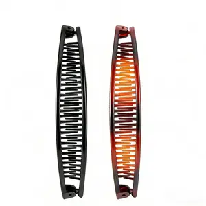 2-Pack Women's Large Banana Hair Clips, Vintage Non-Slip Dual Teeth, Perfect for Thick Long Curly Hair, Coffee &, Christmas Gift